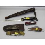 Knife in Scabbard, Penknives etc