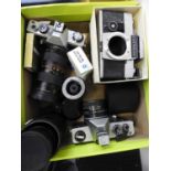 Praktica Camera, Lenses and Exakta Camera in Box etc