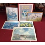 6x Framed Prints - Beryl Cook, Vernon Ward and Peter Scott