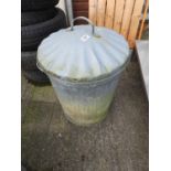 Galvanised Lidded Dustbin