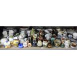 Shelf of Crockery - Teapots, Vases etc