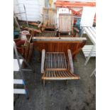 Folding Wooden Garden Table and 4x Matching Chairs