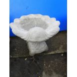 Concrete Garden Bird Bath - Shell Design