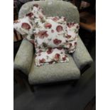 Upholstered Armchair with Cushions