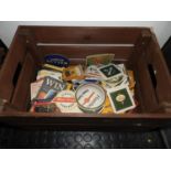 Wooden Crate and Contents - Beer Mats