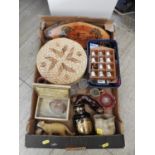 Box of Misc - Tablemats, Thimble Collection etc