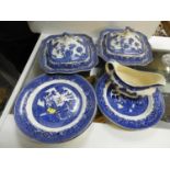 Blue and White China - Serving Dishes, Gravy Boat etc