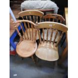 4x Pine Chairs - 2x Matching and 2x Odd