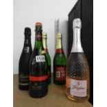 Bottles of Cava, Perry and Freixenet Sparkling Wine