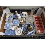 Box of Misc - Pin Dishes, Vases and Ornaments etc - To include Wedgwood