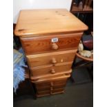 Pair of Three Drawer Pine Bedside Tables