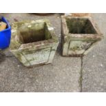 Pair of Concrete Garden Planters