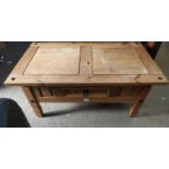 Mexican Pine Coffee Table with Drawer under