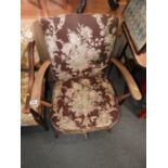 Upholstered Wooden Armchair