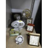 Collection of Travel and Crystal Clocks etc