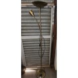 Modern Brass Effect Stand Lamp with Reading Light