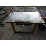 Glass Top Metal Garden Table