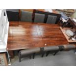 Marks & Spencers Extending Dining Table with 6x Leather High Back Chairs