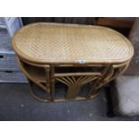 Cane Table with 2x Chairs