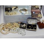 Jewellery Box and Contents - Costume Jewellery etc