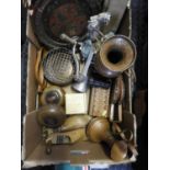 Box of Treen, Mincer, Hanimex Viewer etc