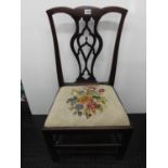 Tapestry Seated Wooden Chair