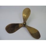 Large Brass Boat Propeller – Centre to end of each Blade 31cm