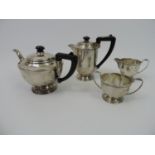 Silver Four Piece Tea Set - Total Weight 1055gms