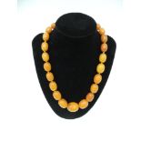 Necklace String of Graduating Amber Beads - 53gms - 49cm Long
