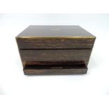 Coromandel Brass Mounted Jewellery Box - Vacant Brass Cartouche to Top Lund 24 Fleet Street London -