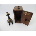 R & J Beck Ltd London Microscope in Mahogany Case - Serial No. 29555