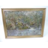 Gilt Framed and Glazed Original Watercolour - The Glen Lyn Gorge by J Renshaw 1880 Lynmouth -