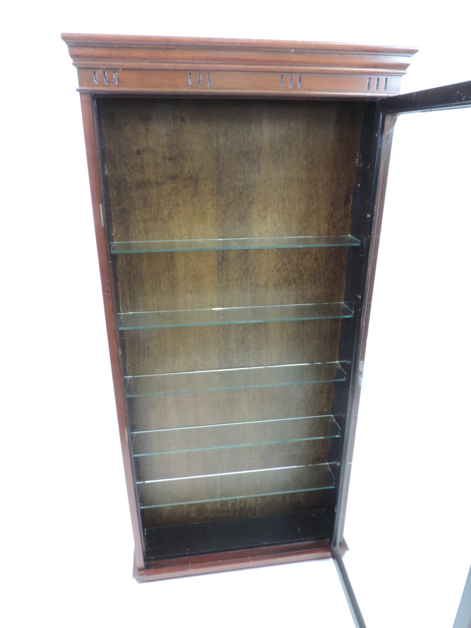 Mahogany Glazed Shop Display Cabinet - 63cm Wide x 18cm Deep x 163cm High