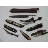 9x Military Knives, Daggers and Machete - William Rodgers Martindale and Others