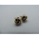 Pair of 9ct Gold Knot Earnings - 3gms