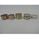 4x Silver Napkin Rings - 75gms