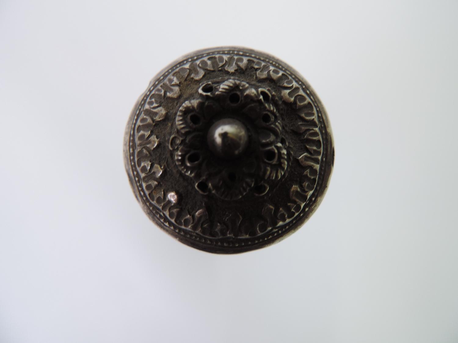 Eastern White Metal Incense Holder - Probably Silver - 24cm High - Image 3 of 5