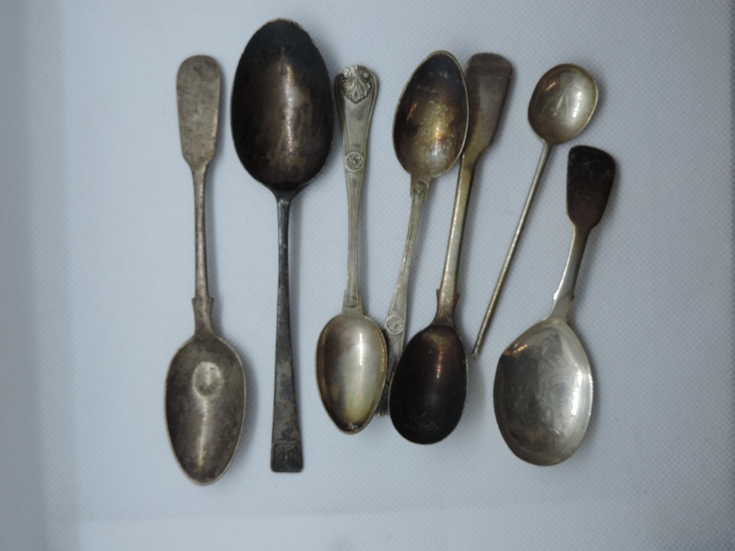 Quantity of Silver Spoons to include Georgian Caddy Spoon - 100gms