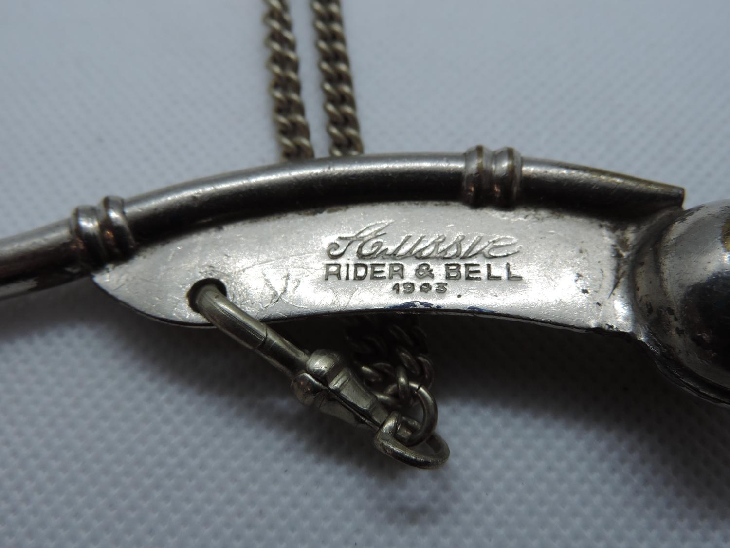 Rider and Bell Aussie Whistle - Dated 1944 on White Metal Chain - Image 2 of 4
