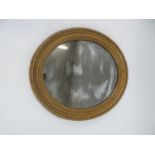 Oval Gilt Framed Mirror - 50cm Across