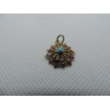 15ct Gold Pendant - 1.6gms - Some Stones Absent