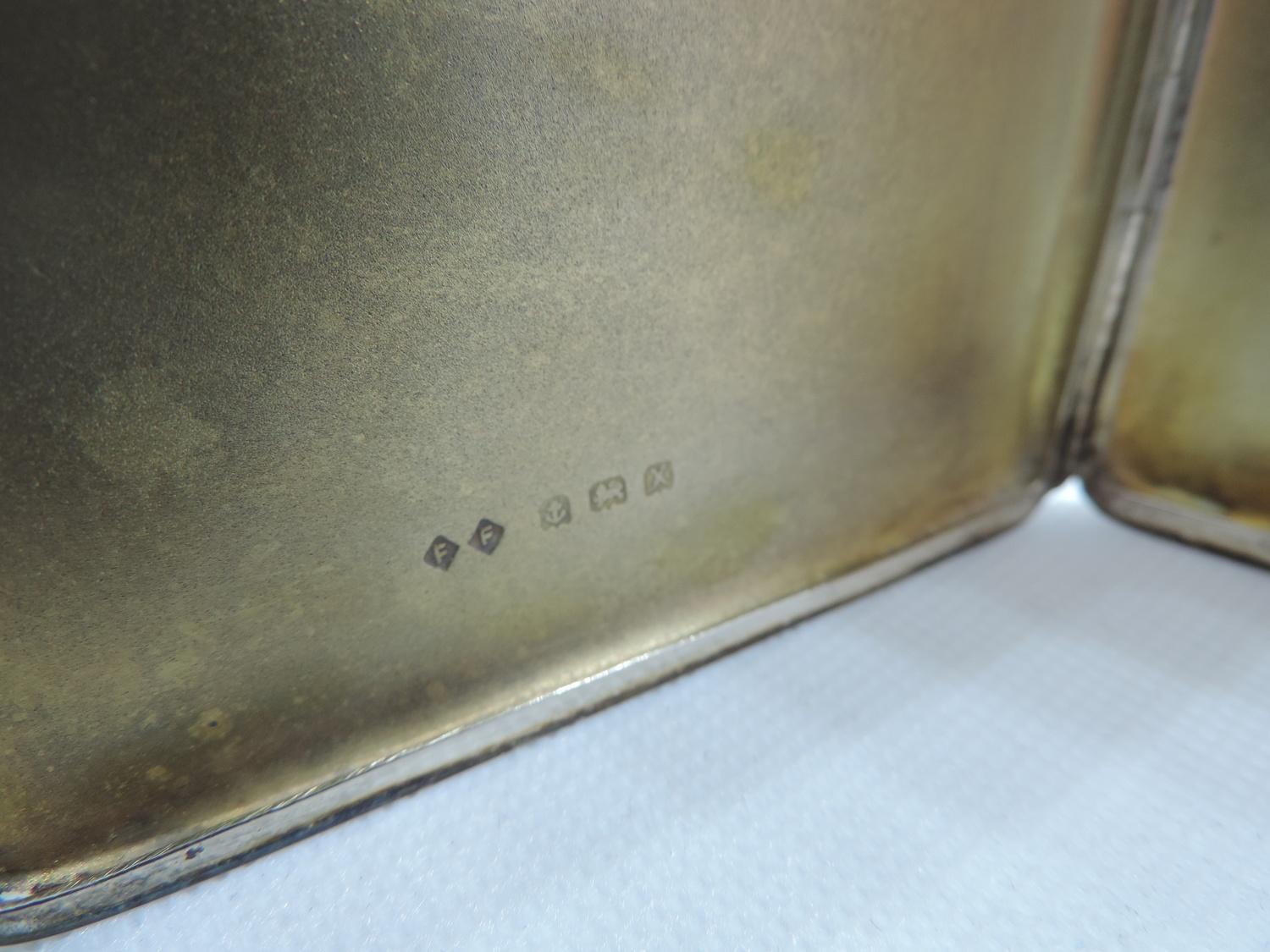 Silver Cigarette Case with Engine Turned Decoration and Vacant Cartouche - 137gms - Image 3 of 3
