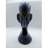 C H Brannam Barnstaple Grotesque Hatpin Holder in the form of a Shouting Man - 13cm High