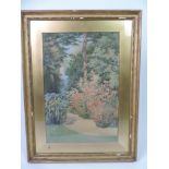 Gilt Framed and Glazed Watercolour - Signed Frances E Nesbitt with Paper Label to Verso The Flame
