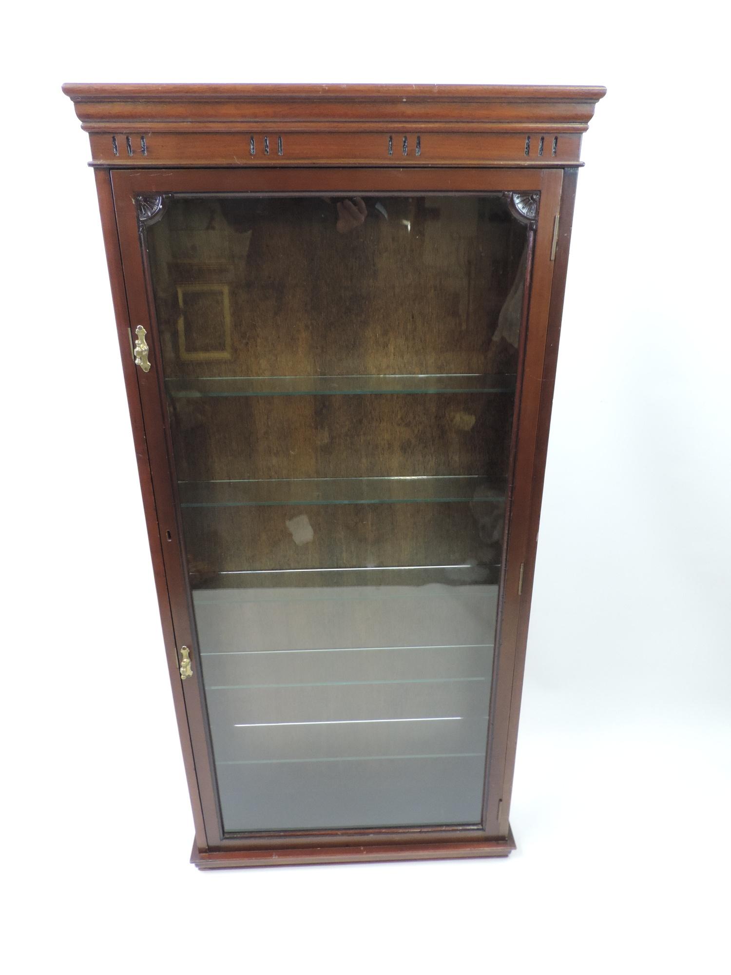 Mahogany Glazed Shop Display Cabinet - 63cm Wide x 18cm Deep x 163cm High - Image 2 of 4