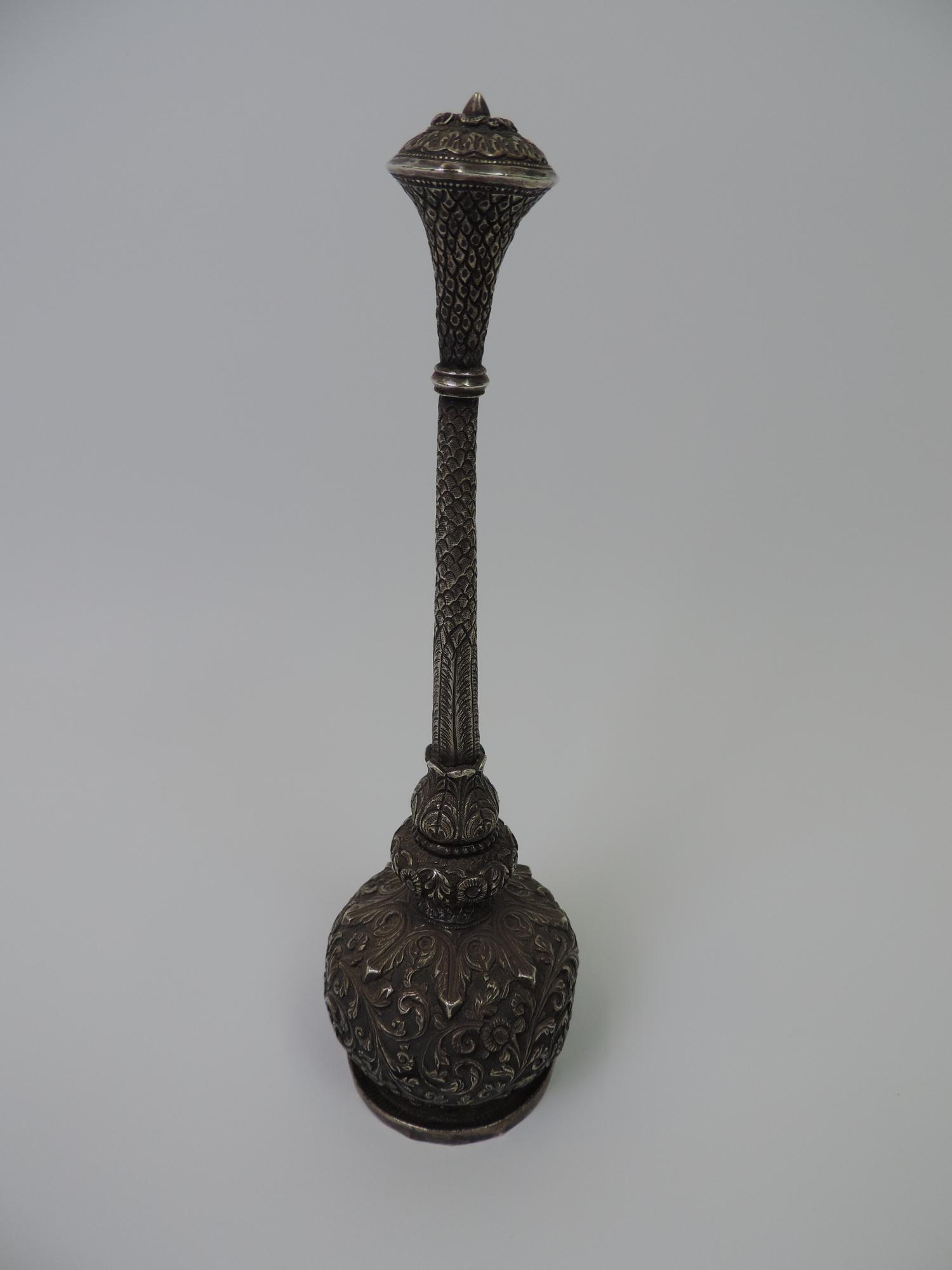 Eastern White Metal Incense Holder - Probably Silver - 24cm High