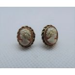 Pair of 9ct Gold Cameo Earrings