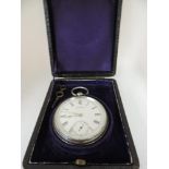 Waltham Silver Pocket Watch in Fitted Case with Key - Heard Running