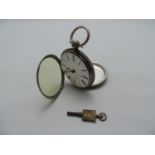 Silver Pocket Watch with Key - Not Running