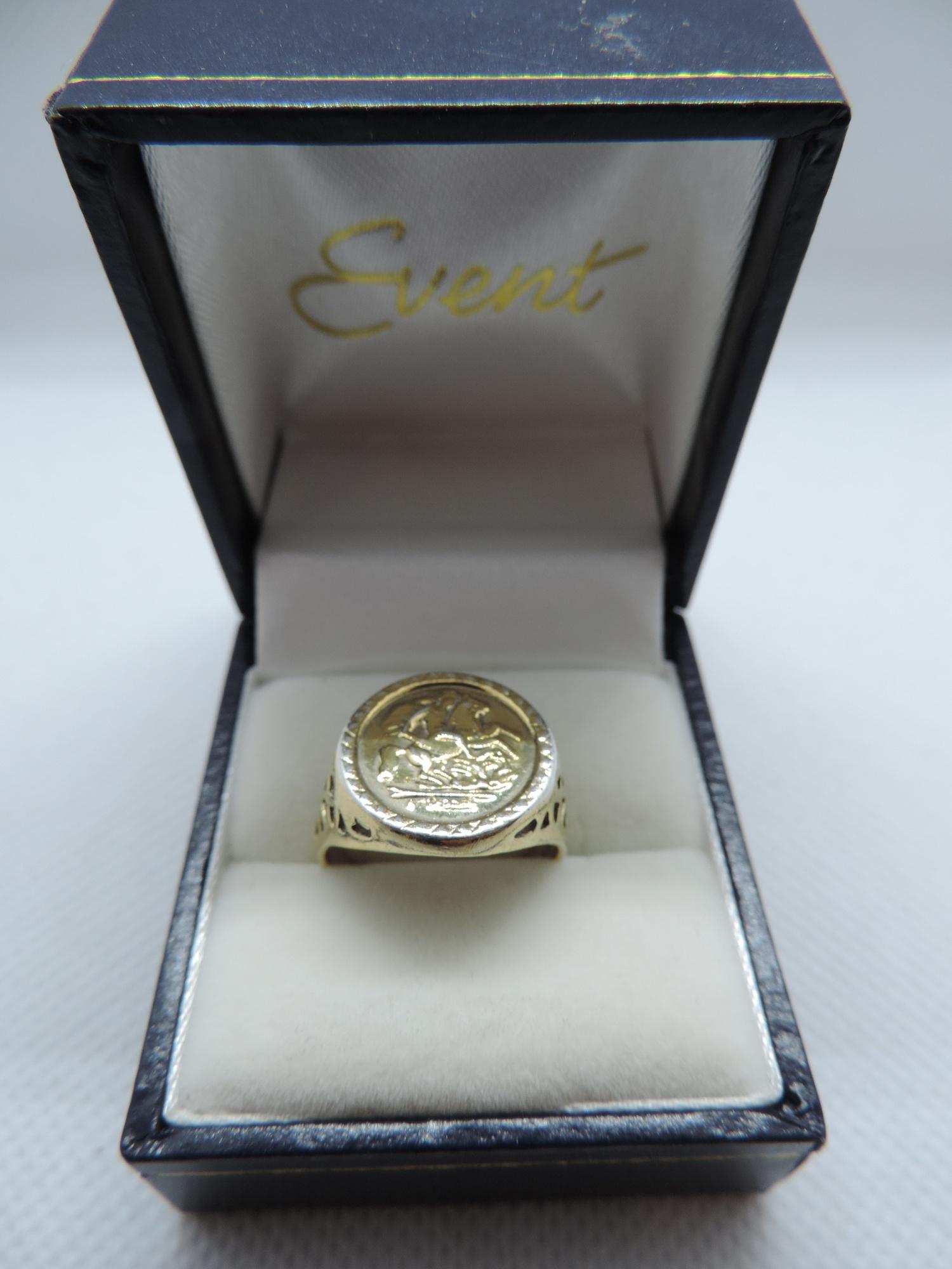 Gents Signet Sovereign Style Ring Marked 925